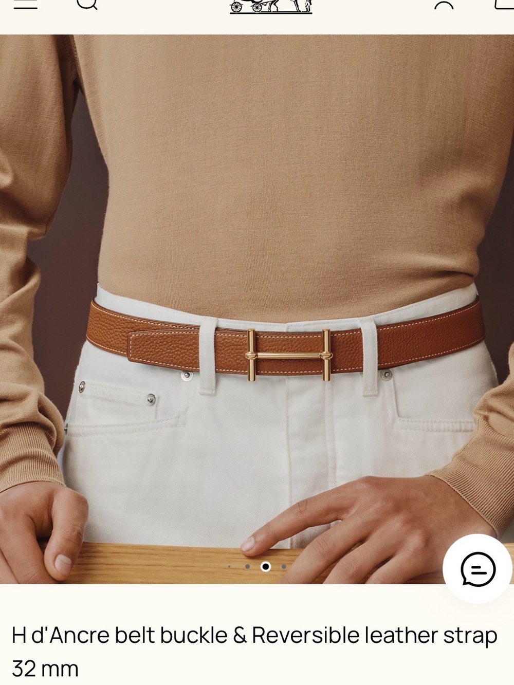 Hermes Men’s Reversible Belt 80cm Brown/Black Gold H Buckle Full Set - Picture 9 of 9